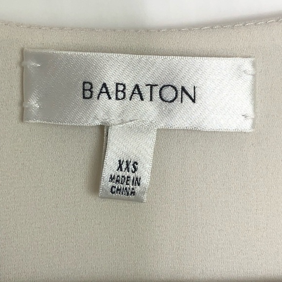 BABATON V neck cream shift mini dress - Picture 5 of 9